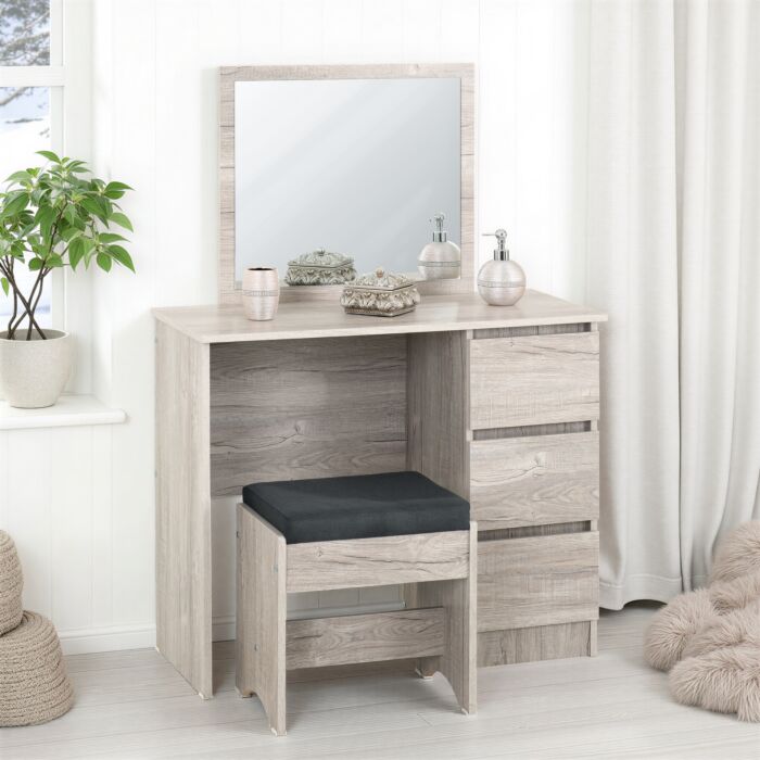 MLV 3 Drawer Dressing Table Set