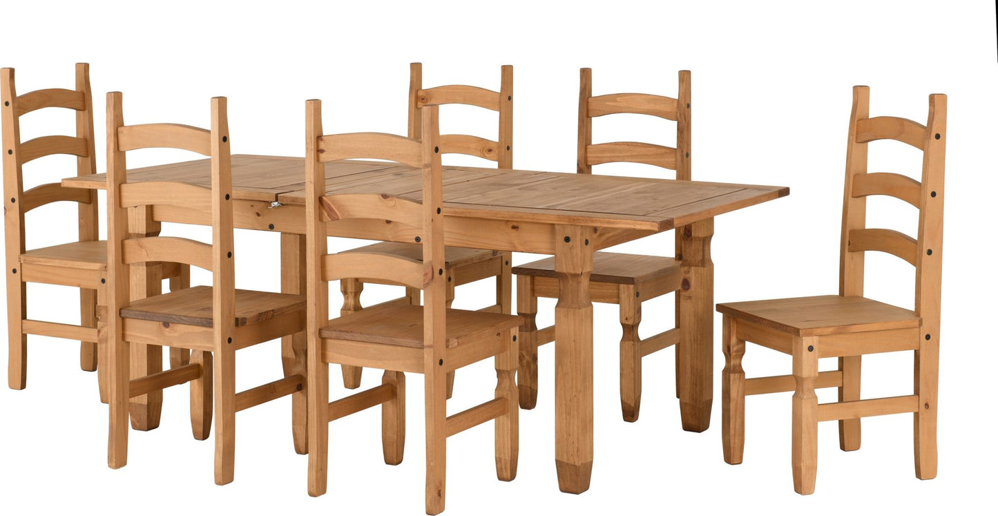 Corona Pine Extending Dining Set with 6 Chairs