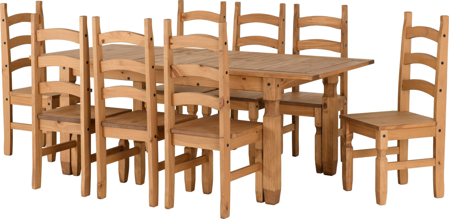 Corona Pine Extending Dining Set with 8 Chairs
