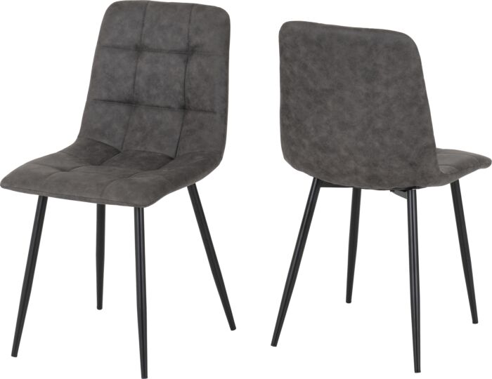 FEN Pair of Suede Dining Chairs