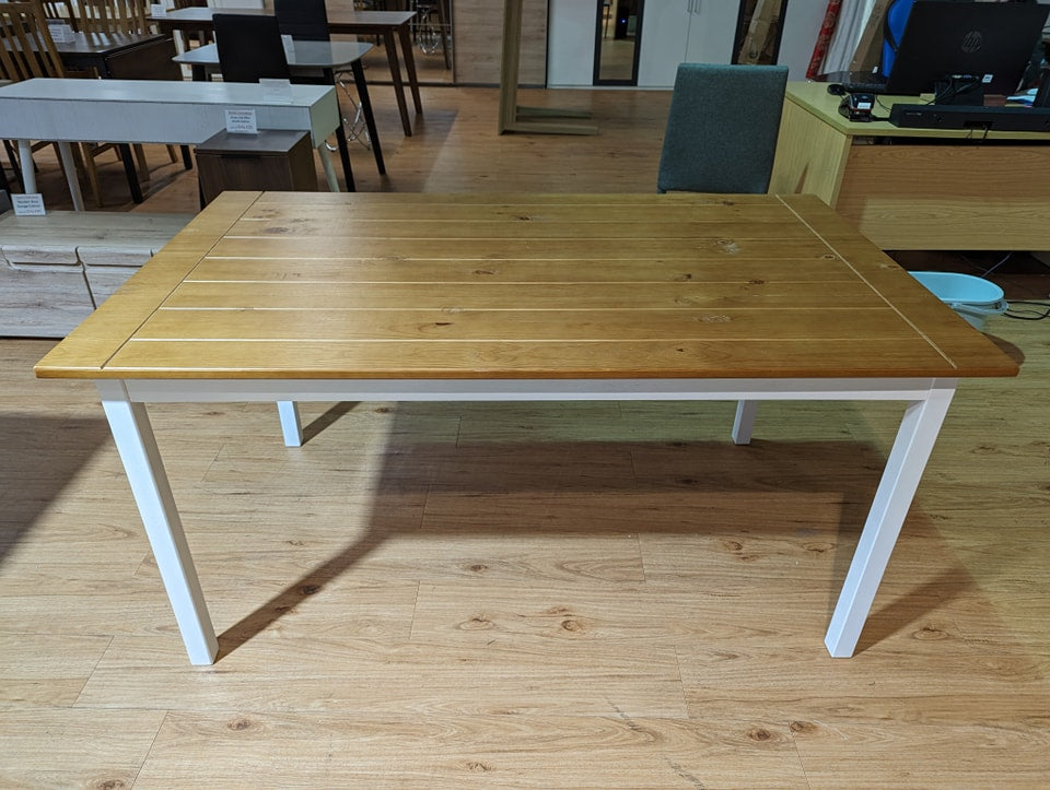 White and Pine Dining Table