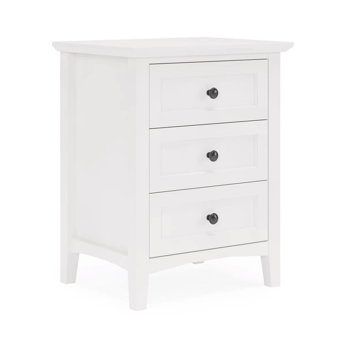 Shaker-style White Mahogany Dovetailed 3 Drawer Bedside