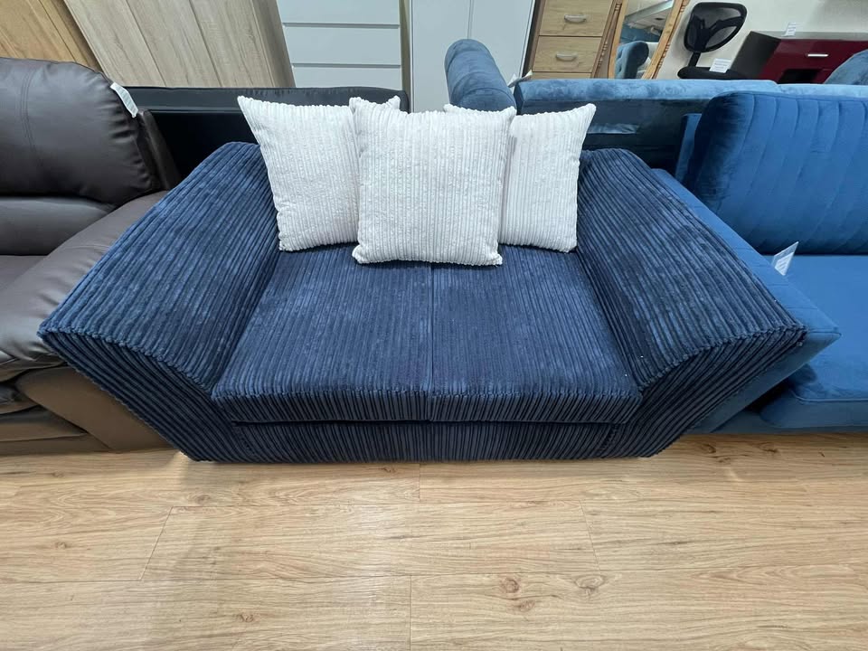 Luxon Navy & Cream Jumbo Cord 2 Seater Sofa