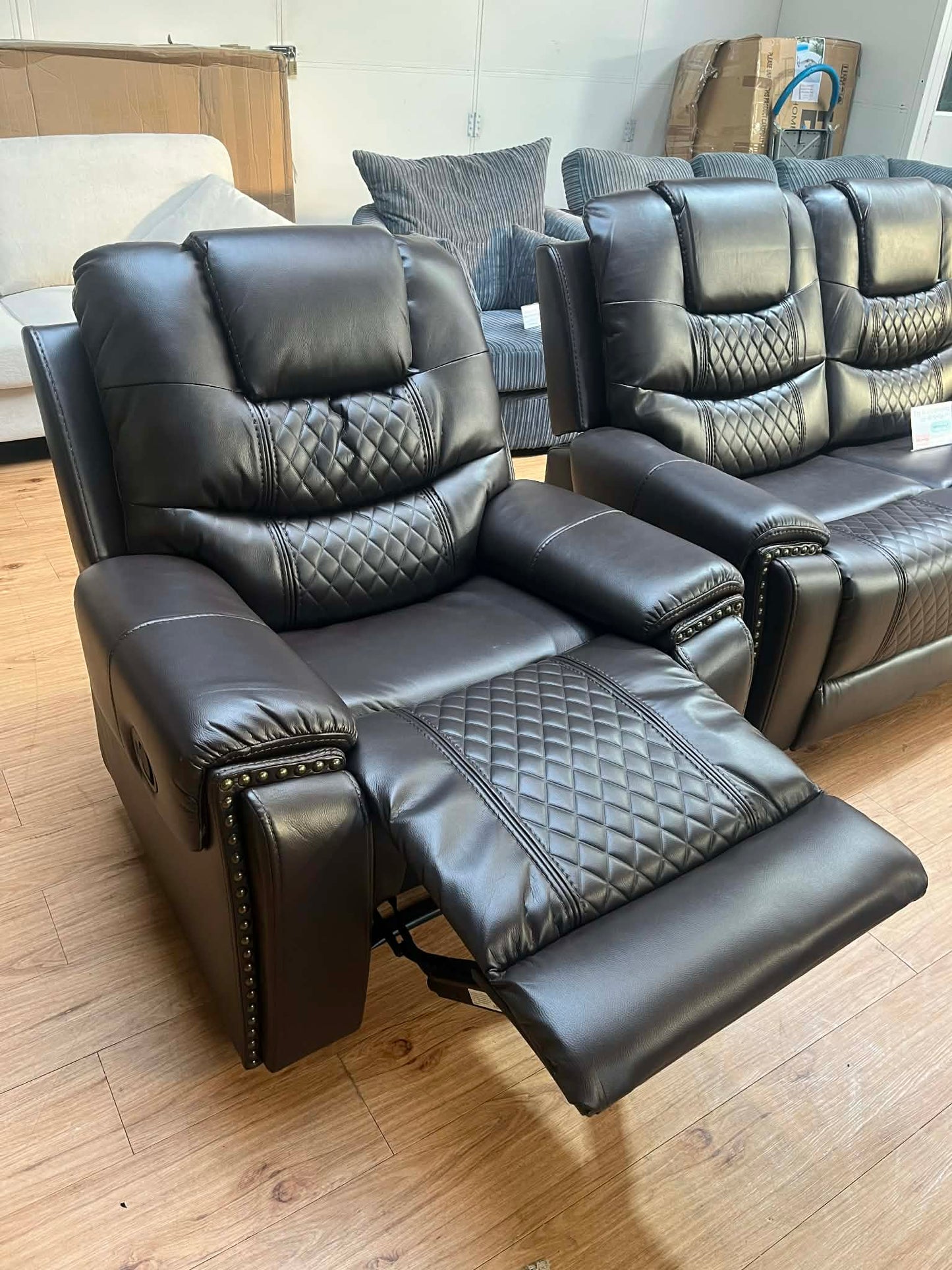 Jackie Brown Faux Leather Manual Recliner Armchair
