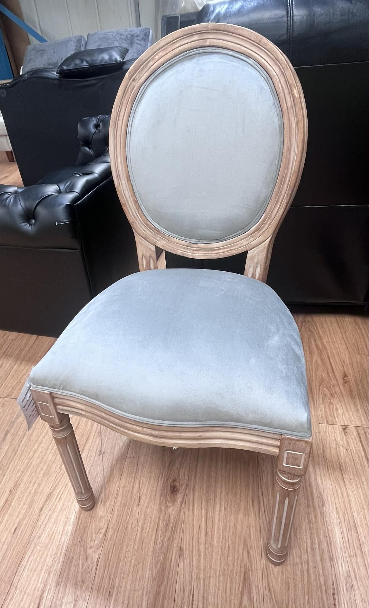 Brogan Grey Fleur De Lis Upholstered Bedroom Chair