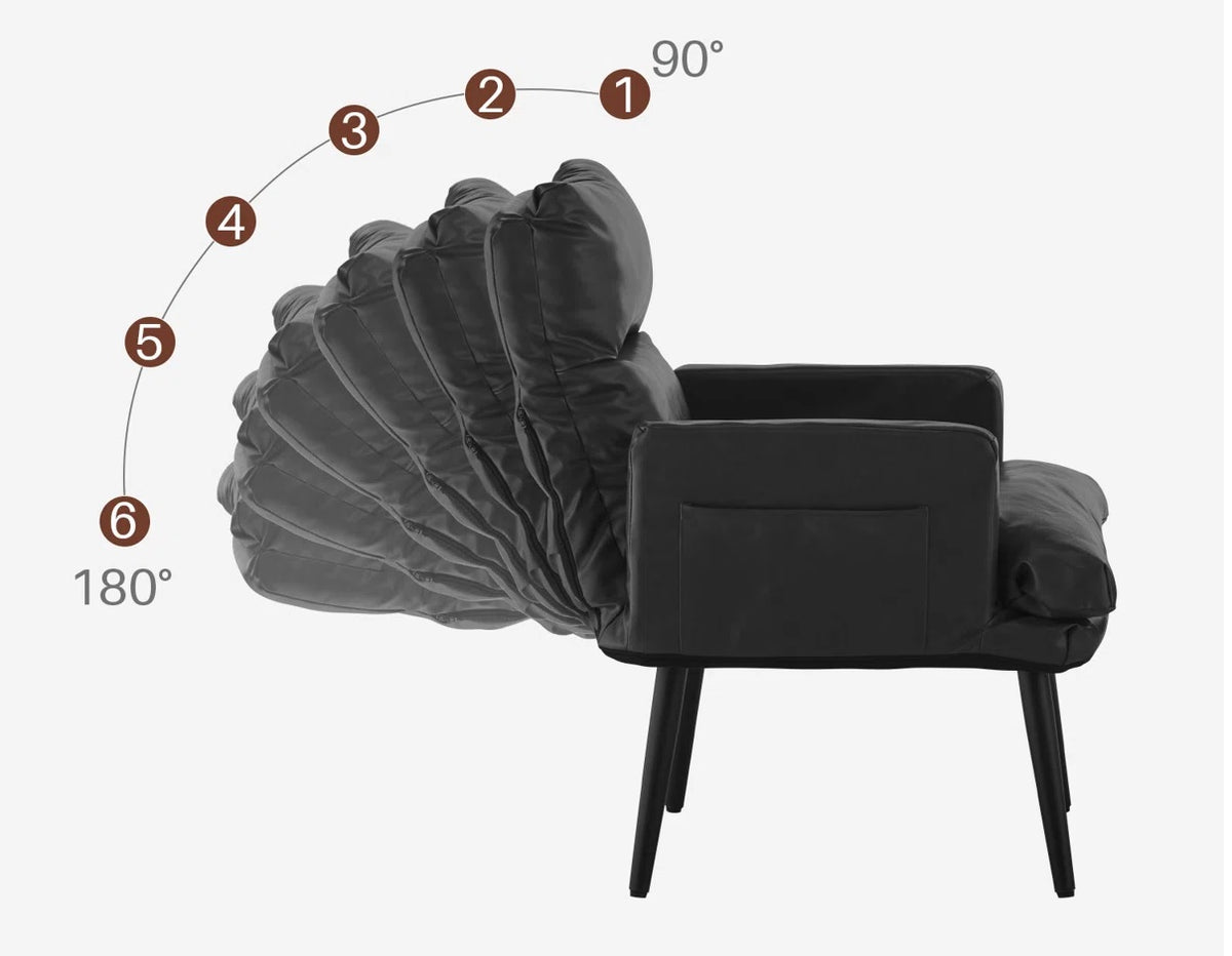 Ricardo Grey Faux Leather Adjustable Back Chair & Stool
