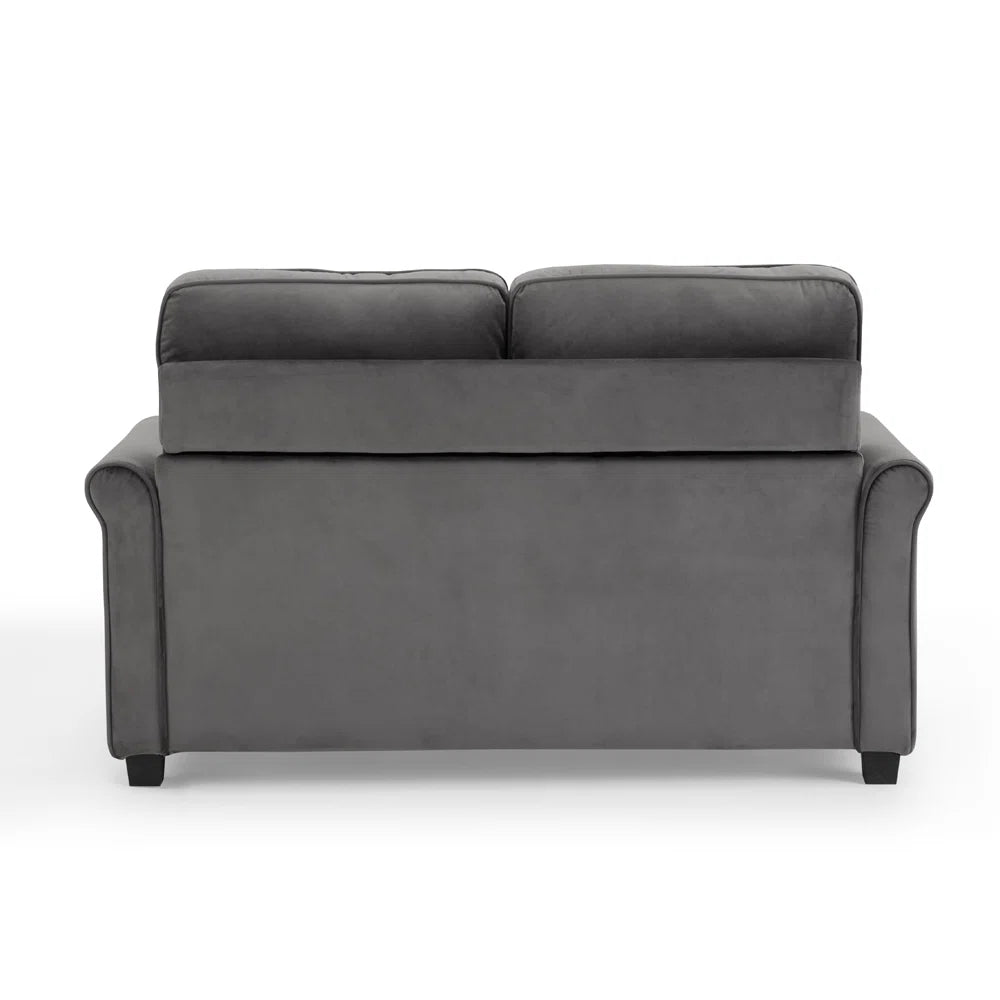 Alectra 2 Seat Grey Velvet Fold Out Sofa Bed