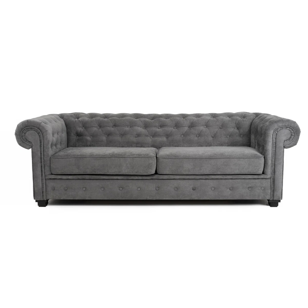 Austin 3 Seat Grey Upholstered Chesterfield Sofa Bed