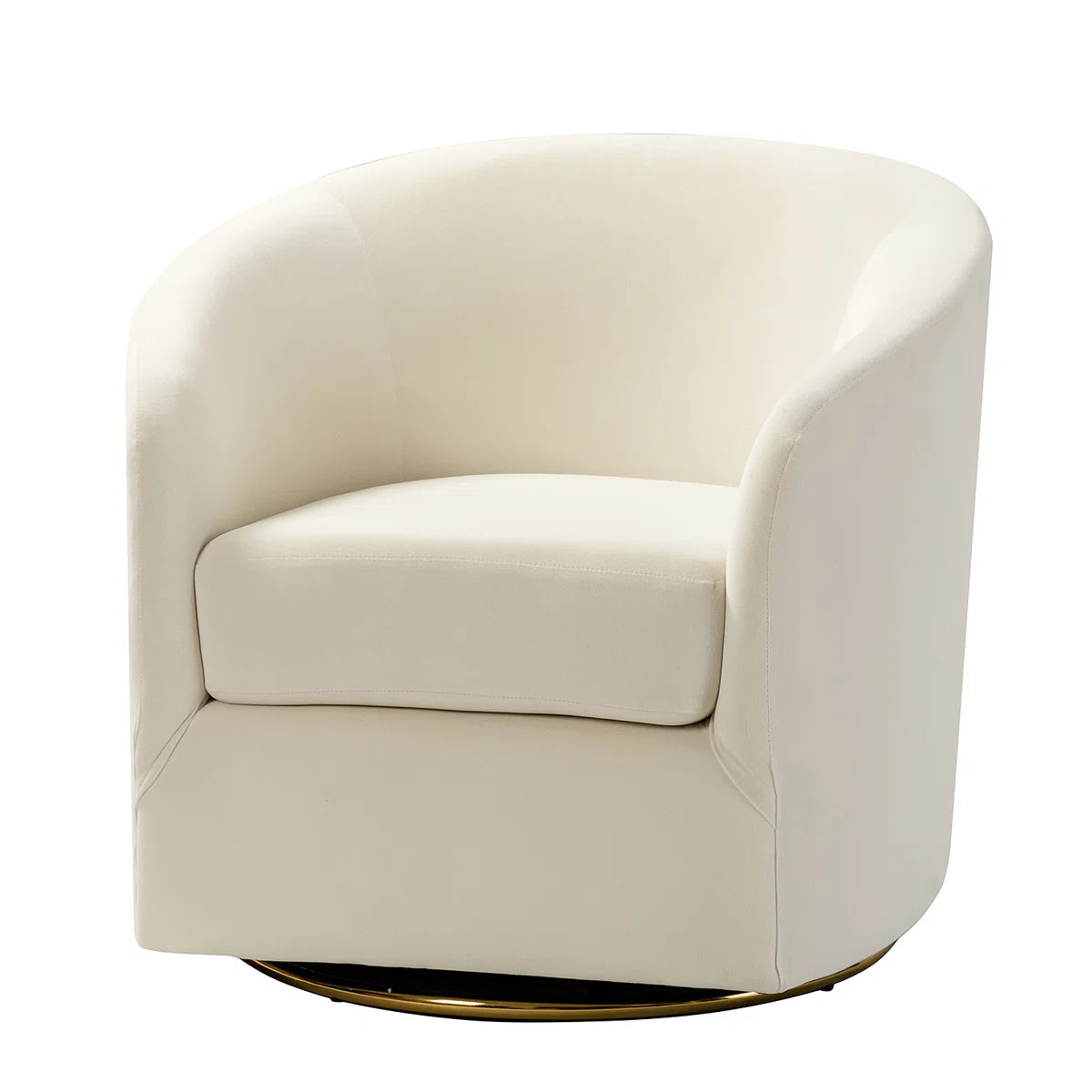 Amaretti Beige Velvet Swivel Armchair