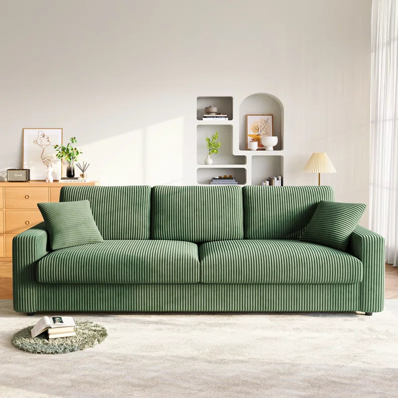 Angela 4 Seat Green Jumbo Cord Sofa