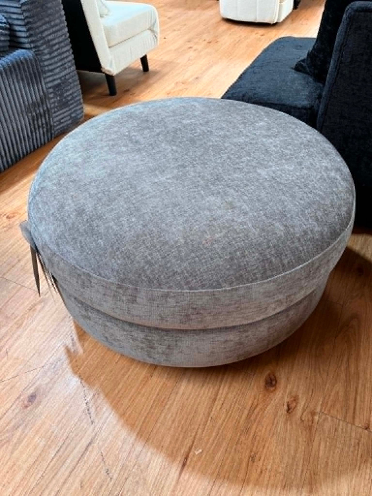 Annabelle Grey Upholstered Footstool