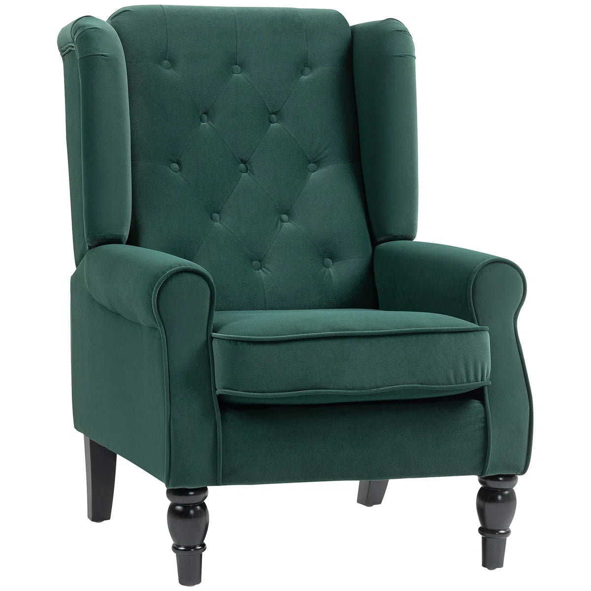 Delta Green Velvet Wingback Armchair