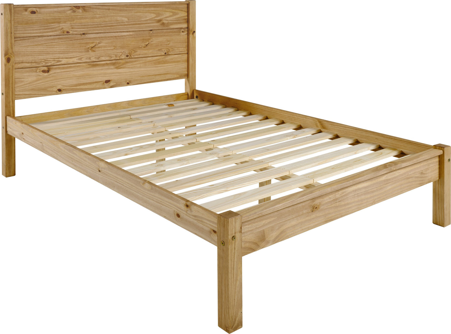 BAR 4ft6" Double Waxed Pine Bedstead