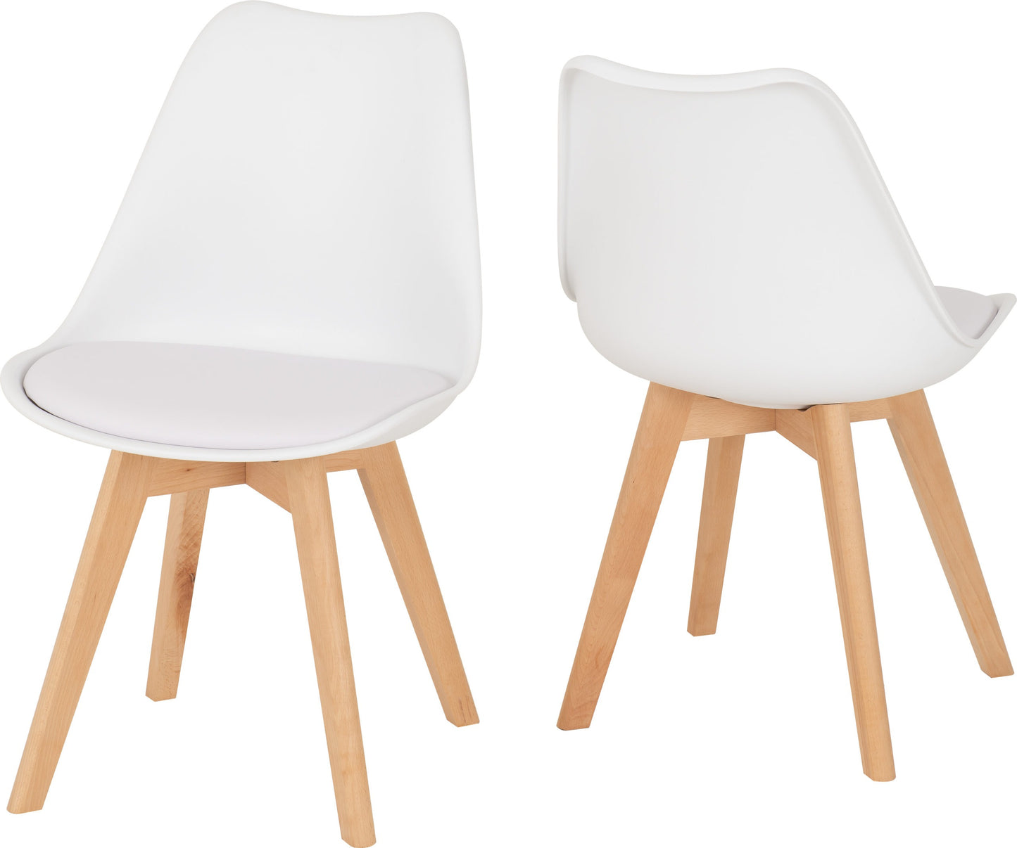 BEN Pair of White Dining Chairs