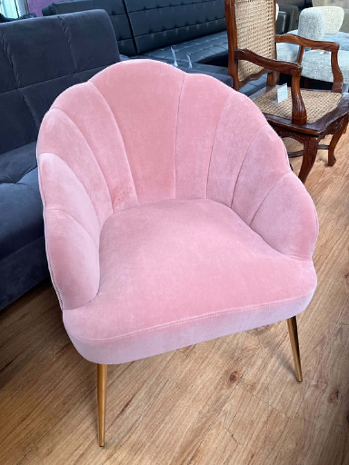 Baccara Blush Pink Velvet Cocktail Chair