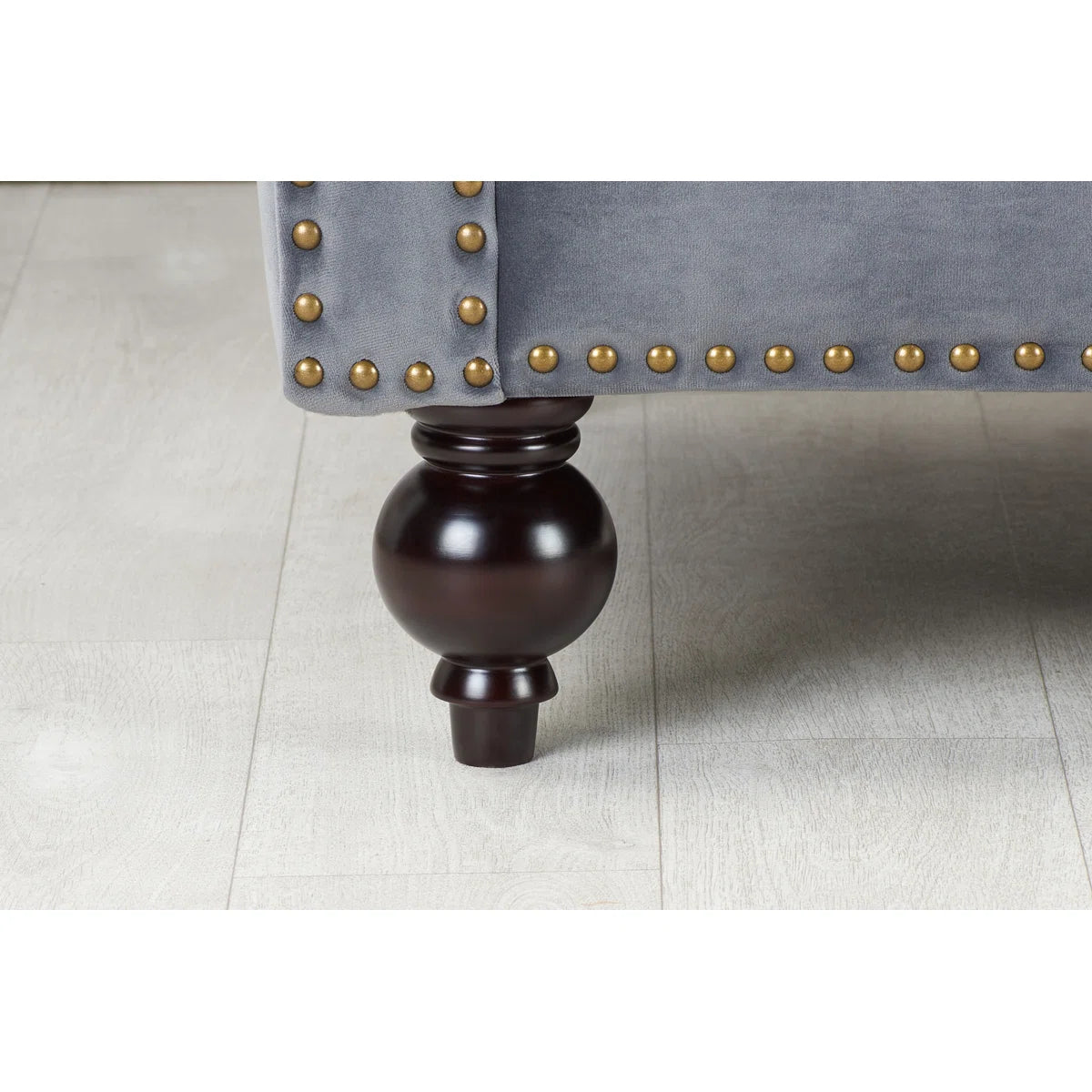 Jenner 3 Seat Grey Velvet Chesterfield Sofa