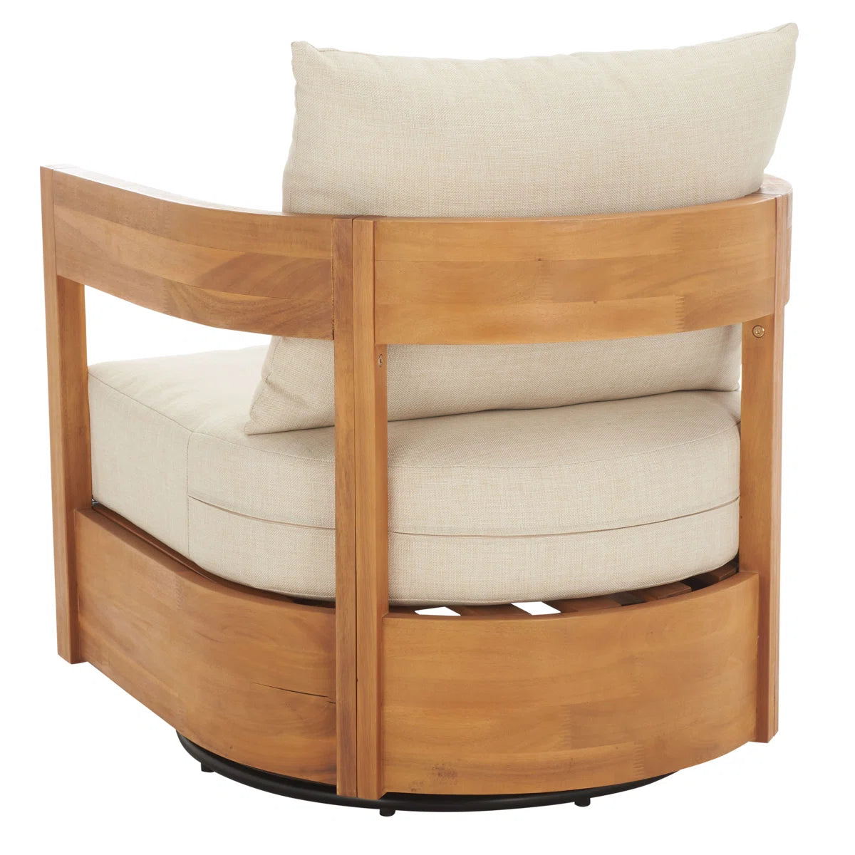 Bertrum Solid Acacia Wood Swivel Chair