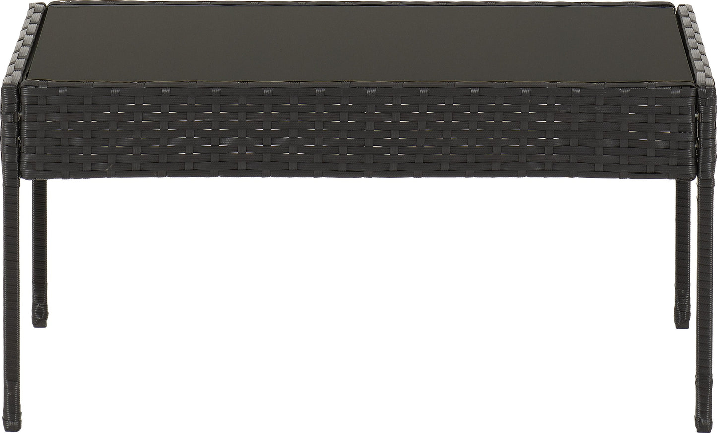 CED 4 Piece Black Rattan Garden Set