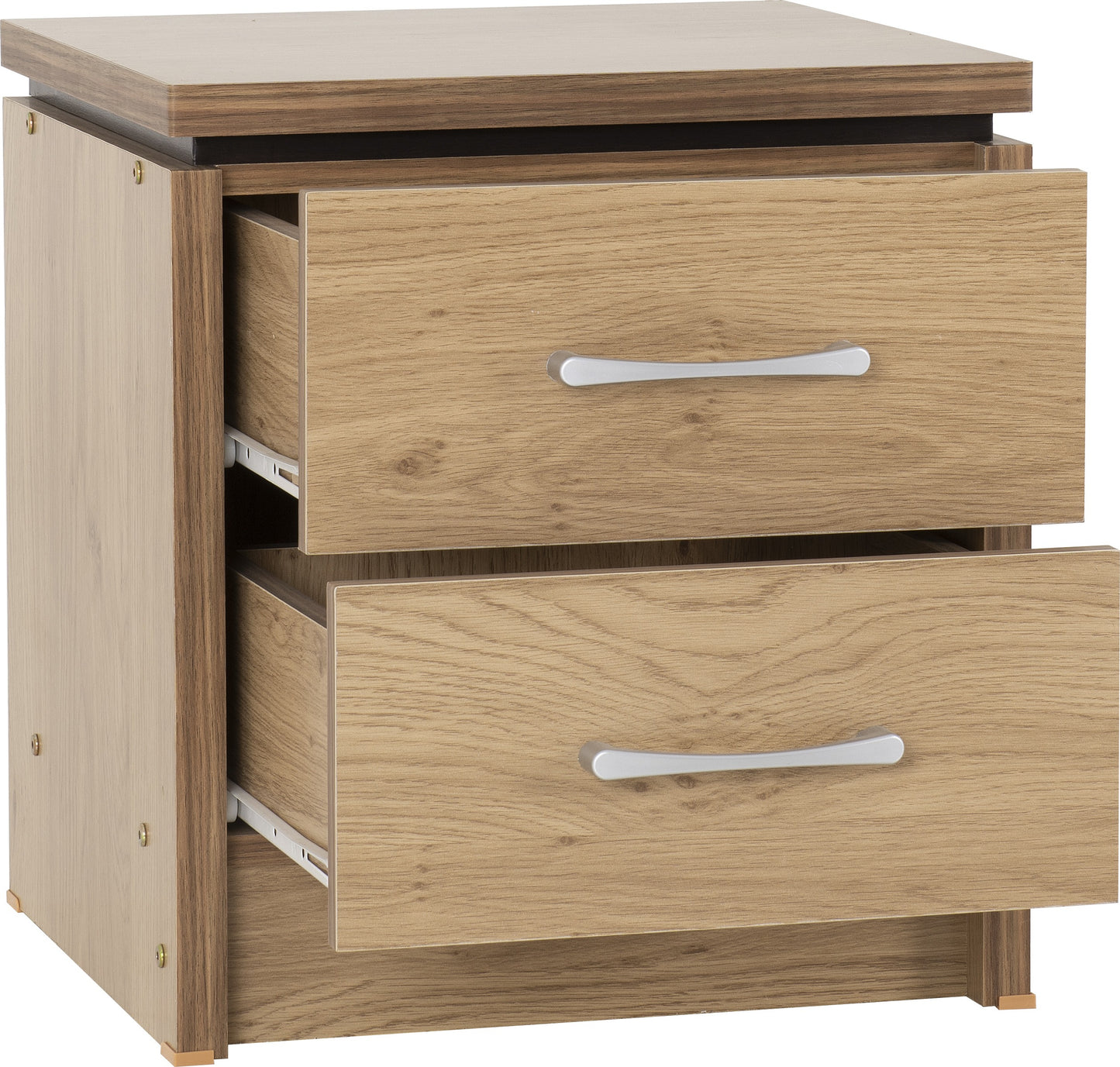 CHA Oak Effect 2 Drawer Bedside