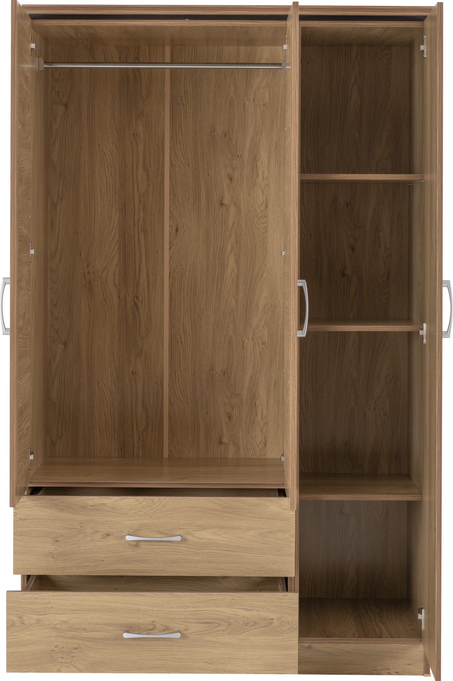 CHA 3 Door 2 Drawer Mirrored Wardrobe