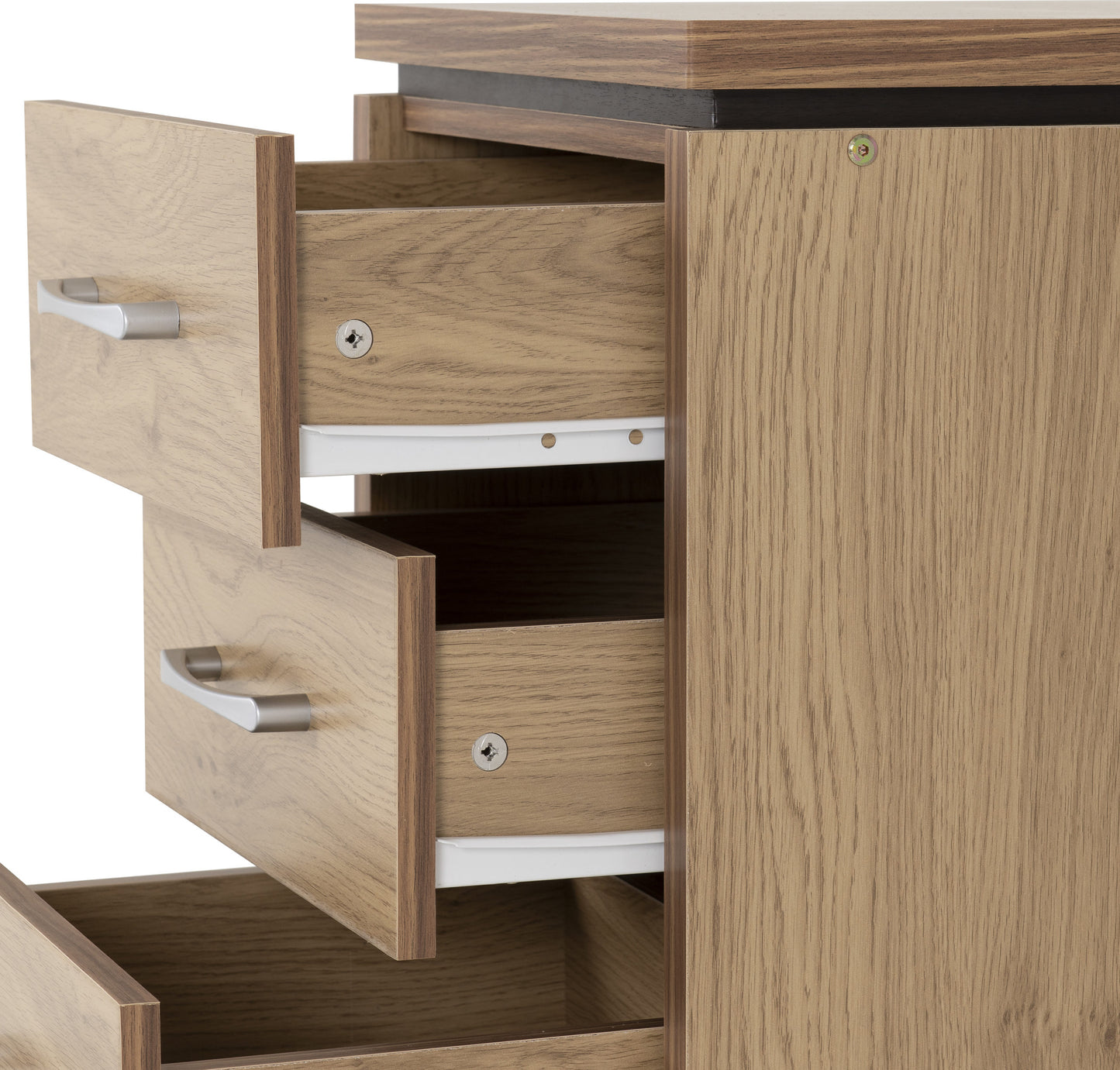 CHLS Oak Effect 3 Drawer Bedside Chest