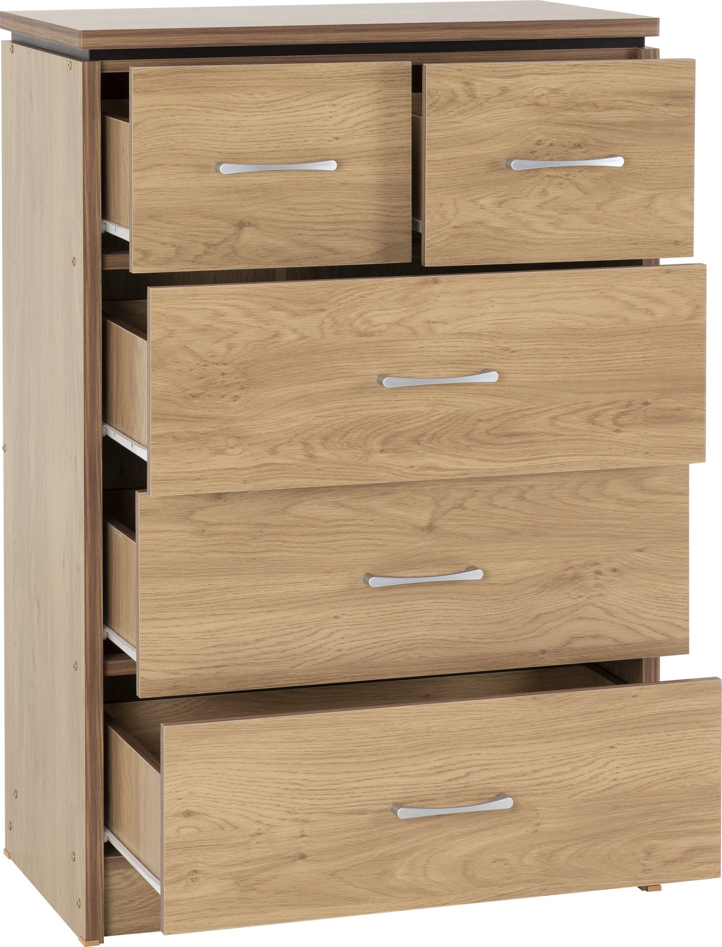 CHA Oak Effect 3+2 Drawer Chest