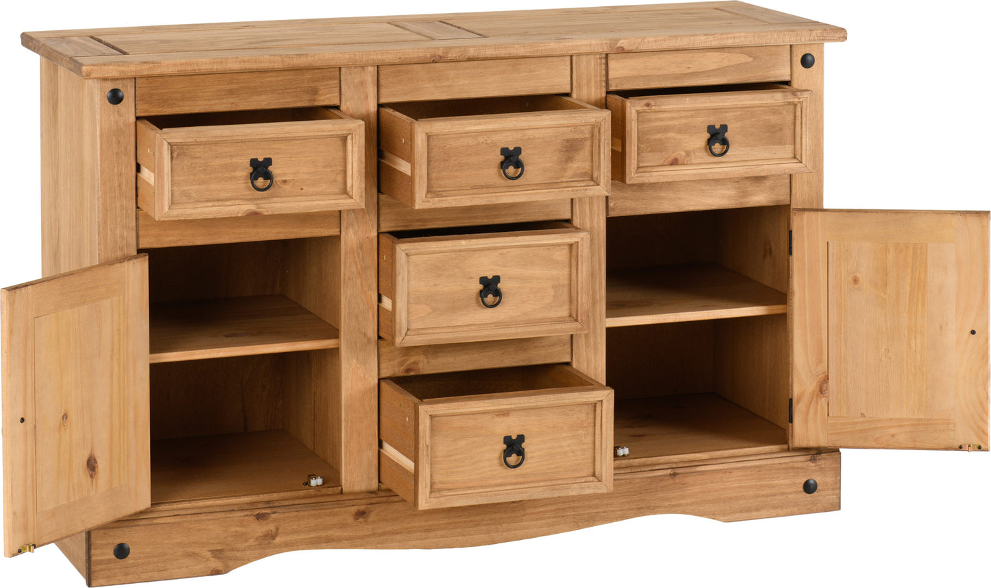 Corona Pine 2 Door 5 Drawer Sideboard
