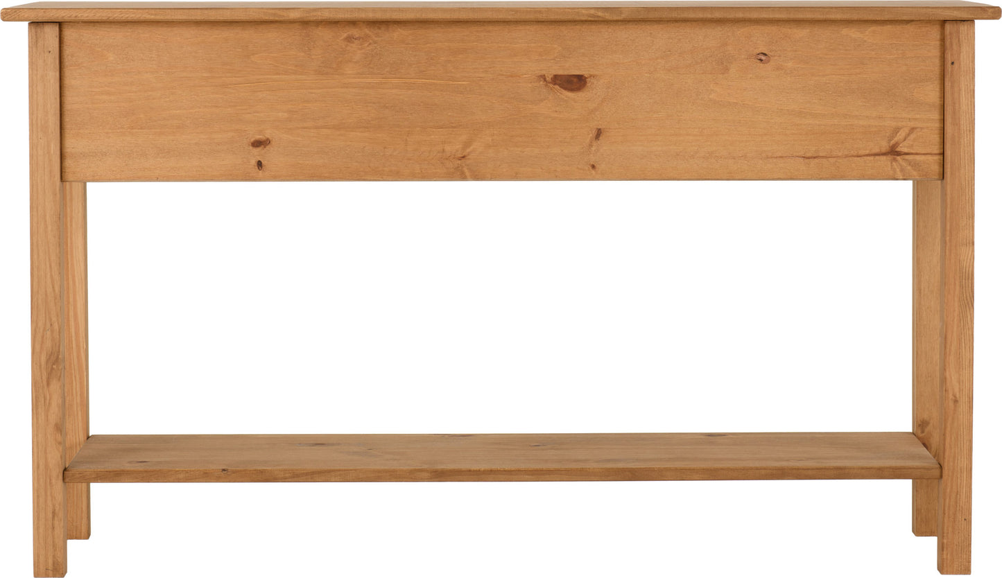 Corona Pine 3 Drawer Console Table With Shelf