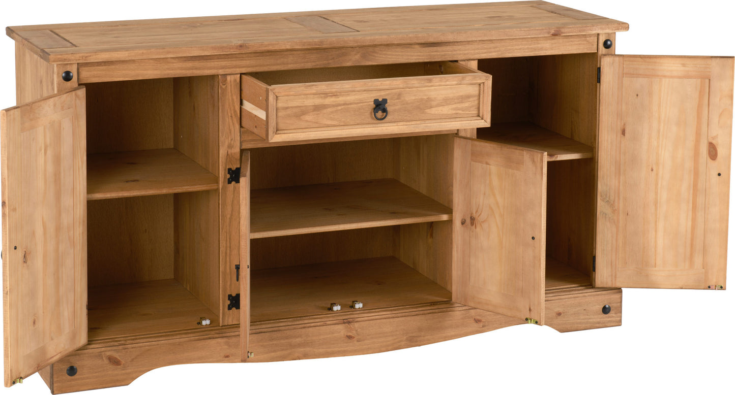 Corona Pine 4 Door 1 Drawer Sideboard