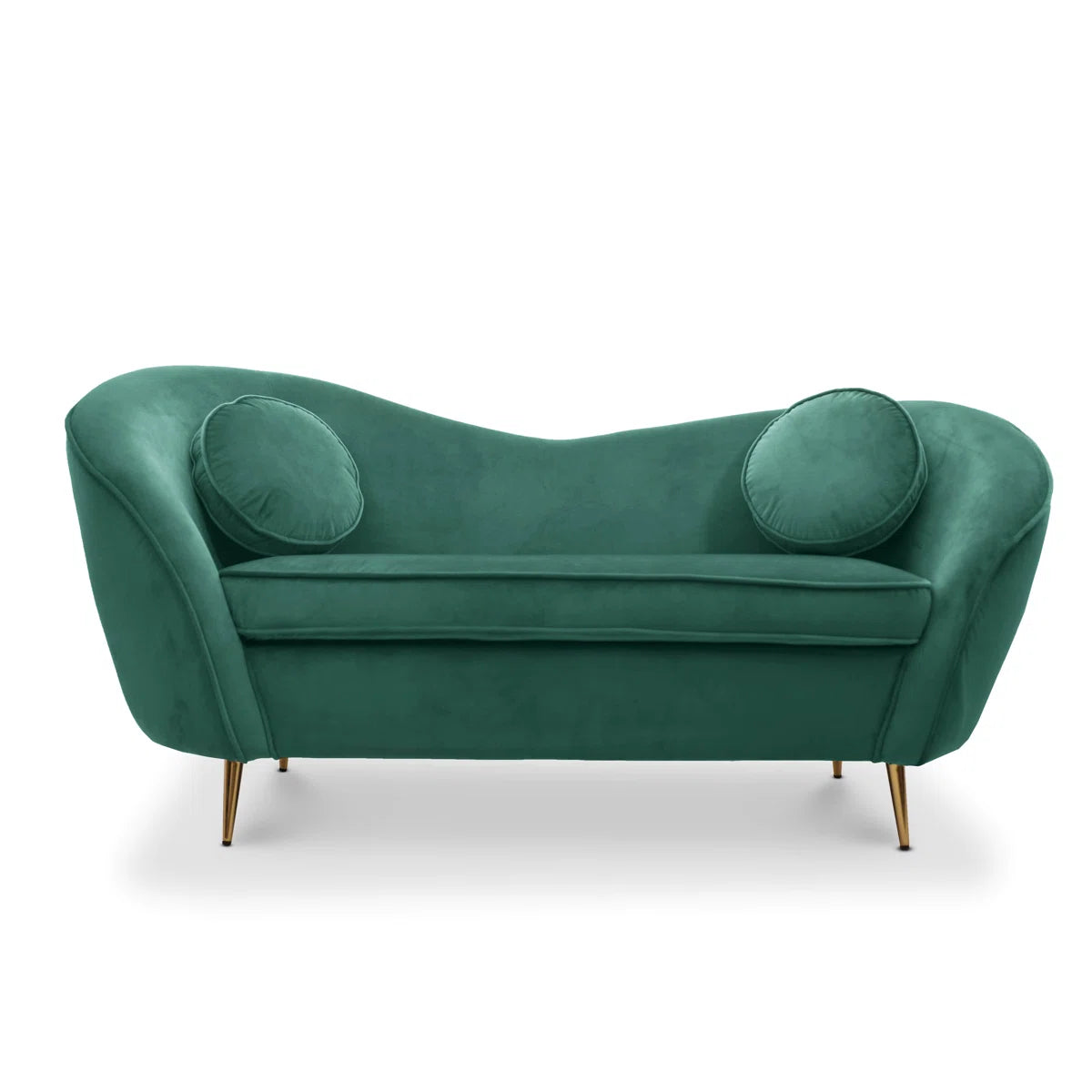 Catania 2 Seat Green Velvet Sofa