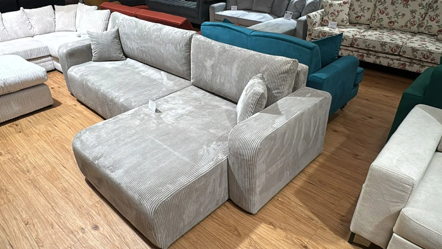 Citadel 4 Seat Mushroom Beige Cord Storage Sofa Bed