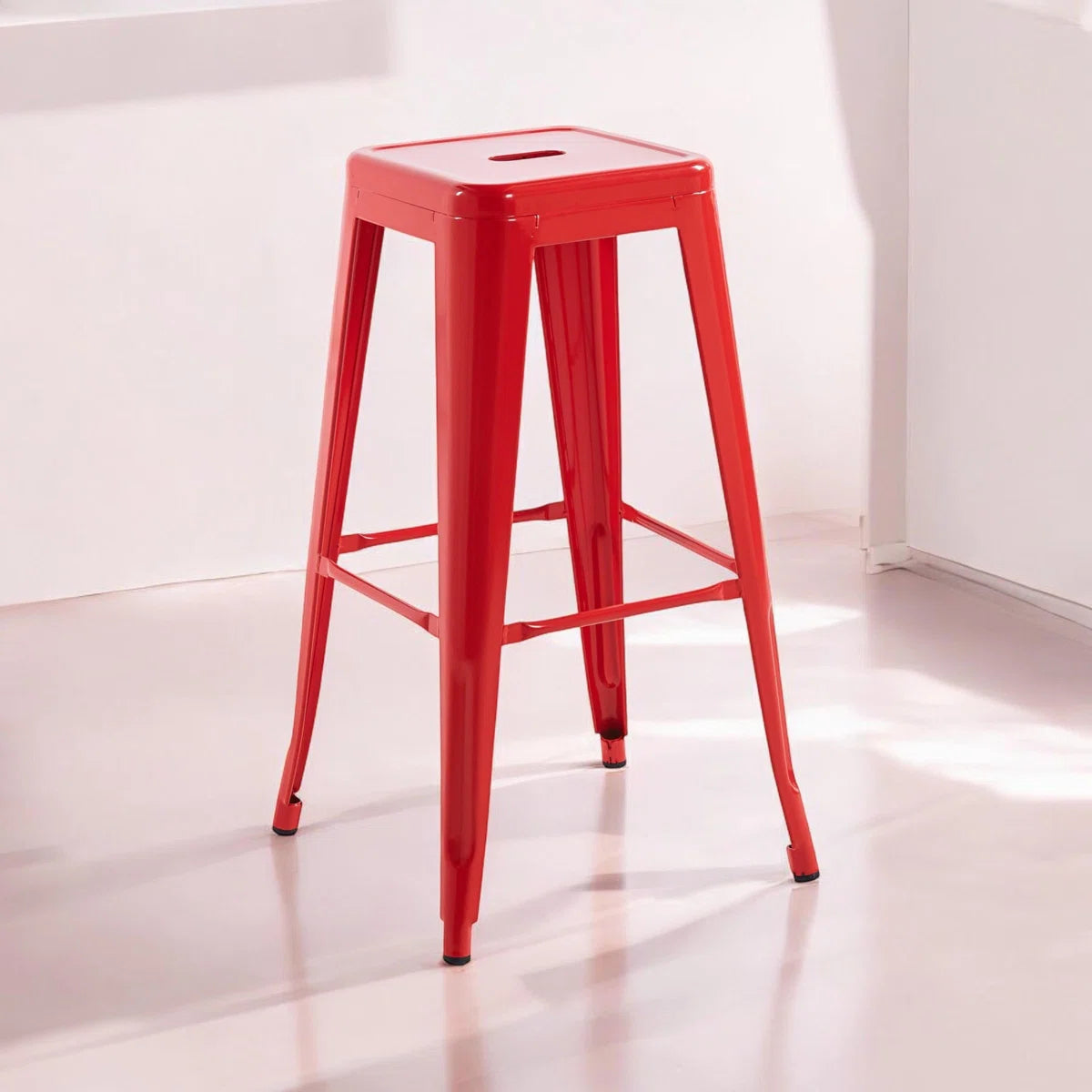 Clarkson Red Metal Counter Stools
