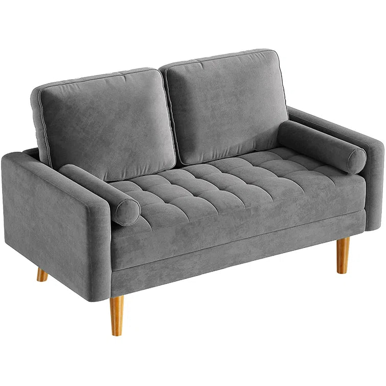 Delicacy 2 Seater Grey Velvet Sofa