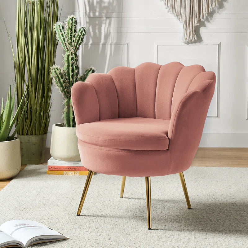 Donna Pink Velvet Barrel Chair