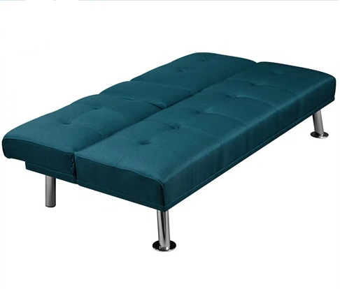 Archie 3 Seat Teal Upholstered Clic Clac Sofa Bed
