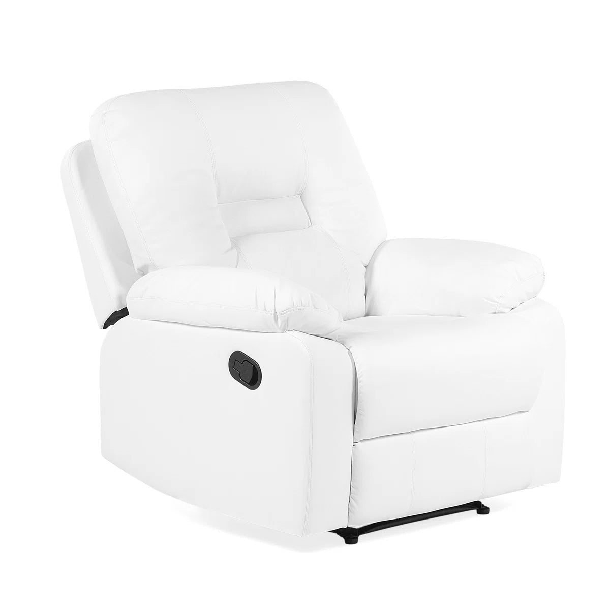 Grantly White Faux Leather Manual Recliner