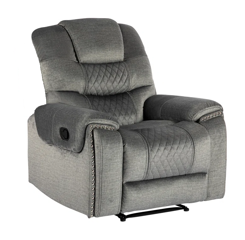 Paula Grey Chenille Manual Recliner