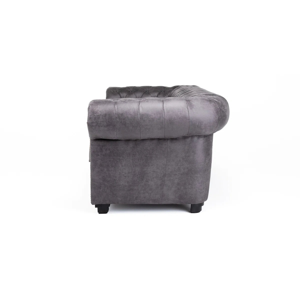 Waverley 3 Seater Grey Faux Leather Chesterfield Sofa