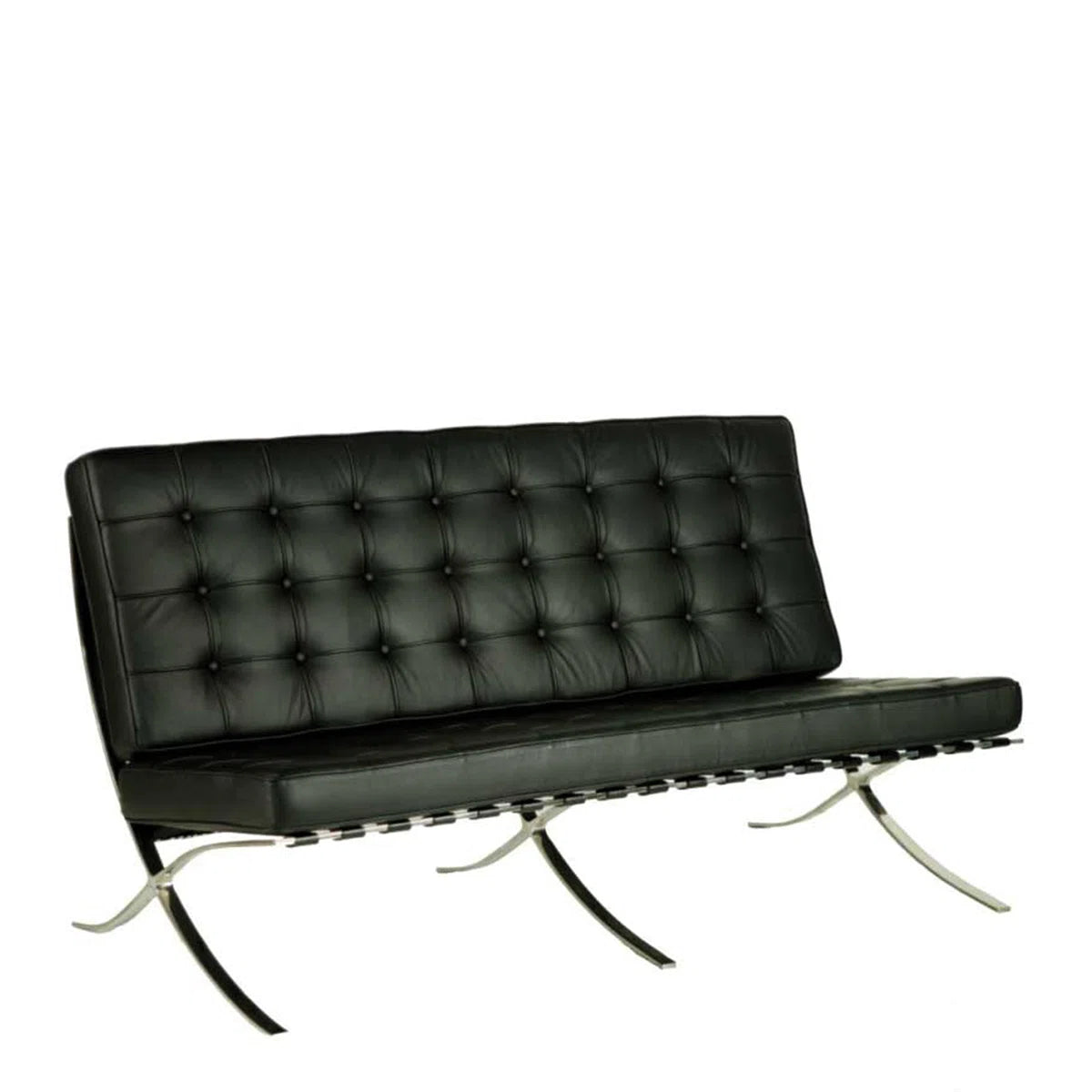 Kennedy 2 Seater Real Leather Black Sofa