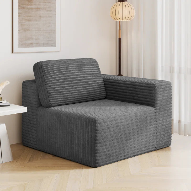 Idaho Grey Jumbo Cord Foam Armchair