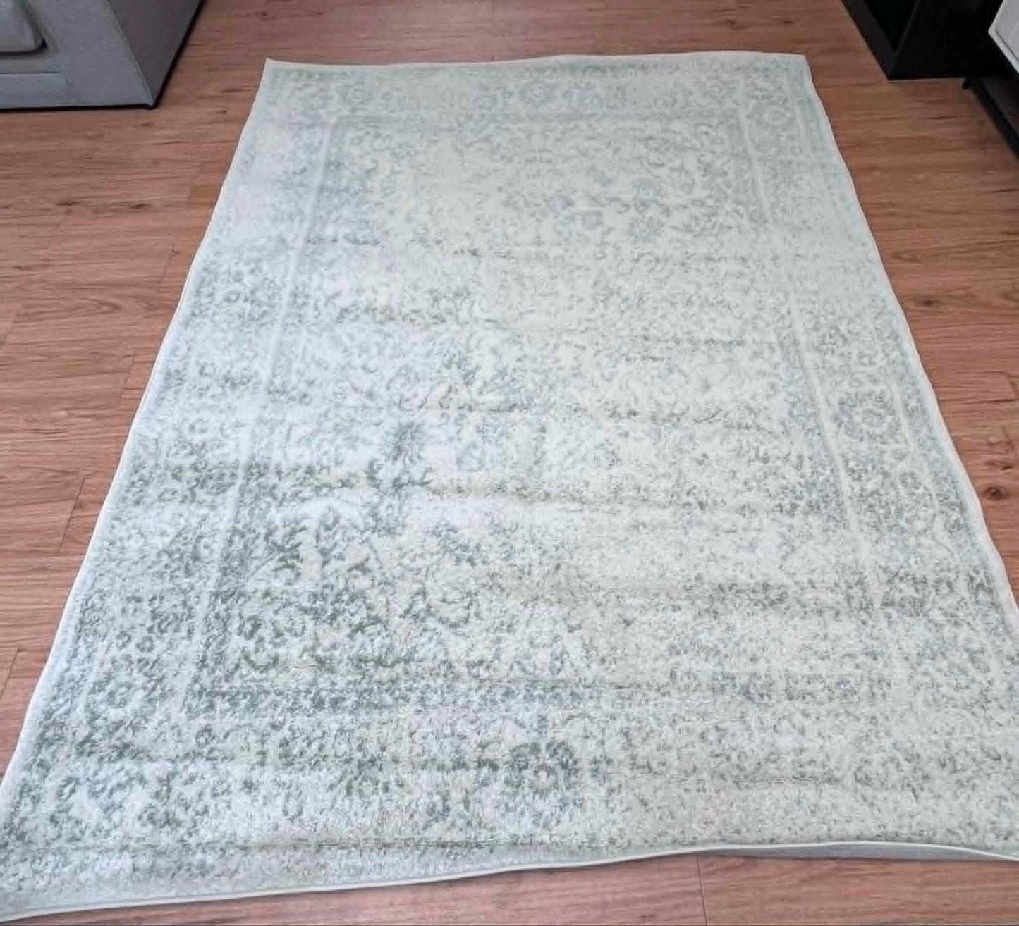 Jackie Sage & Ivory Floral Area Rectangular Rug