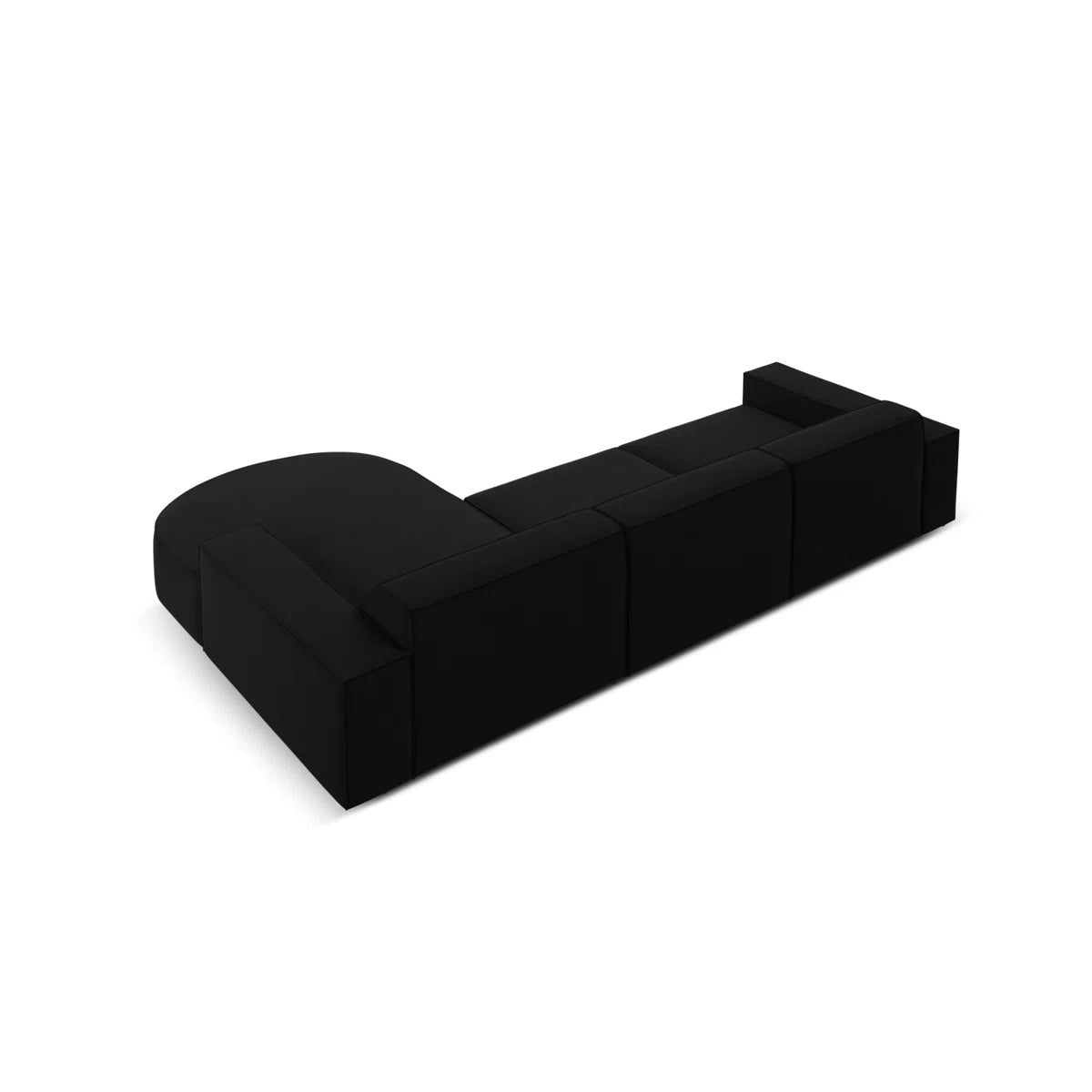 Josie Soft Velour Black Modern Low Back Corner Sofa