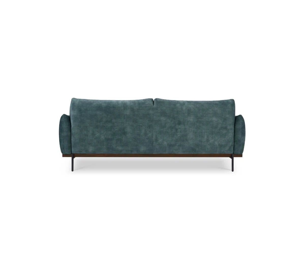 Kaptur 3 Seater Blue Distressed Velvet Sofa