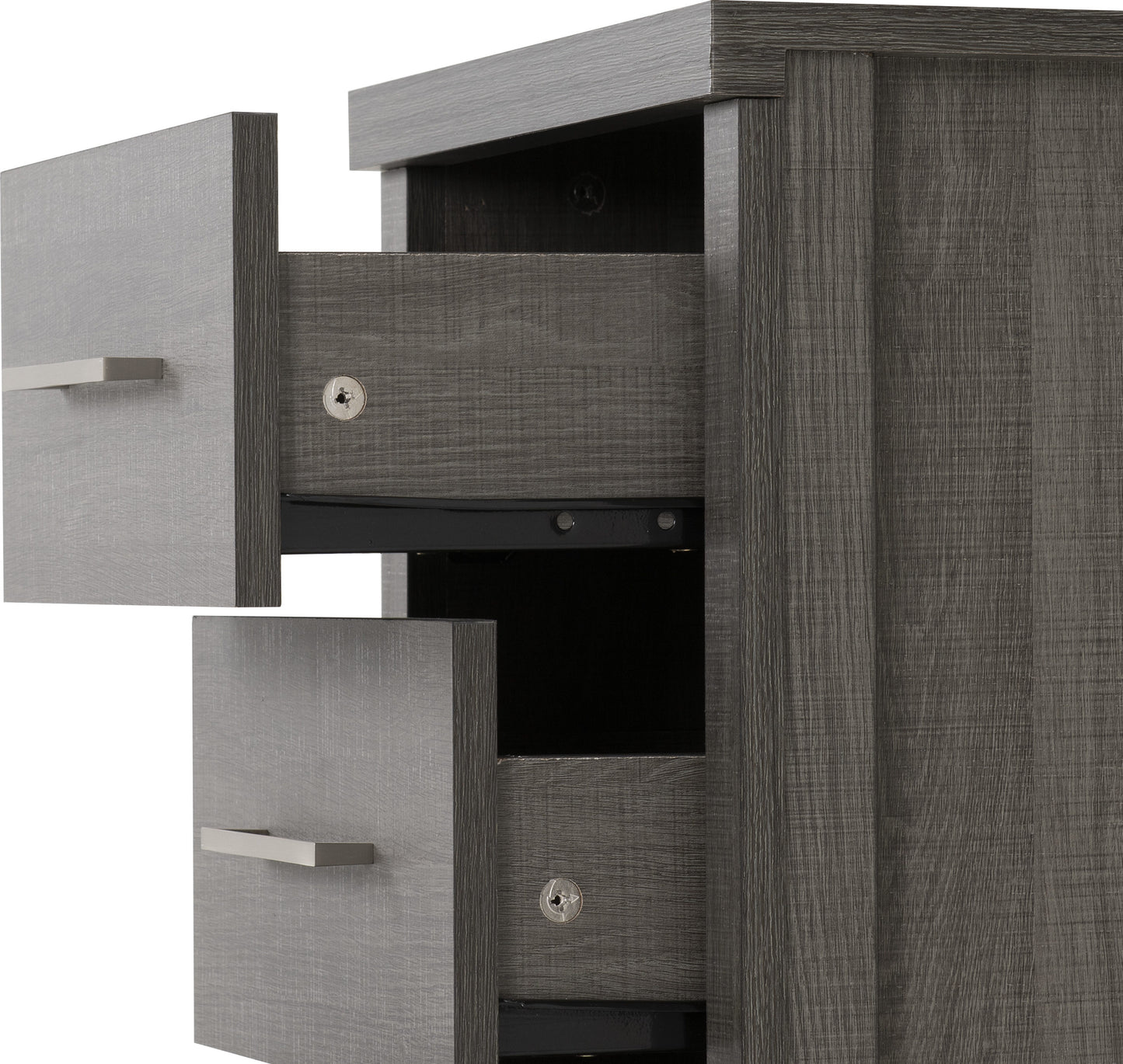LSB 3 Drawer Bedside Chest - Black Wood Grain