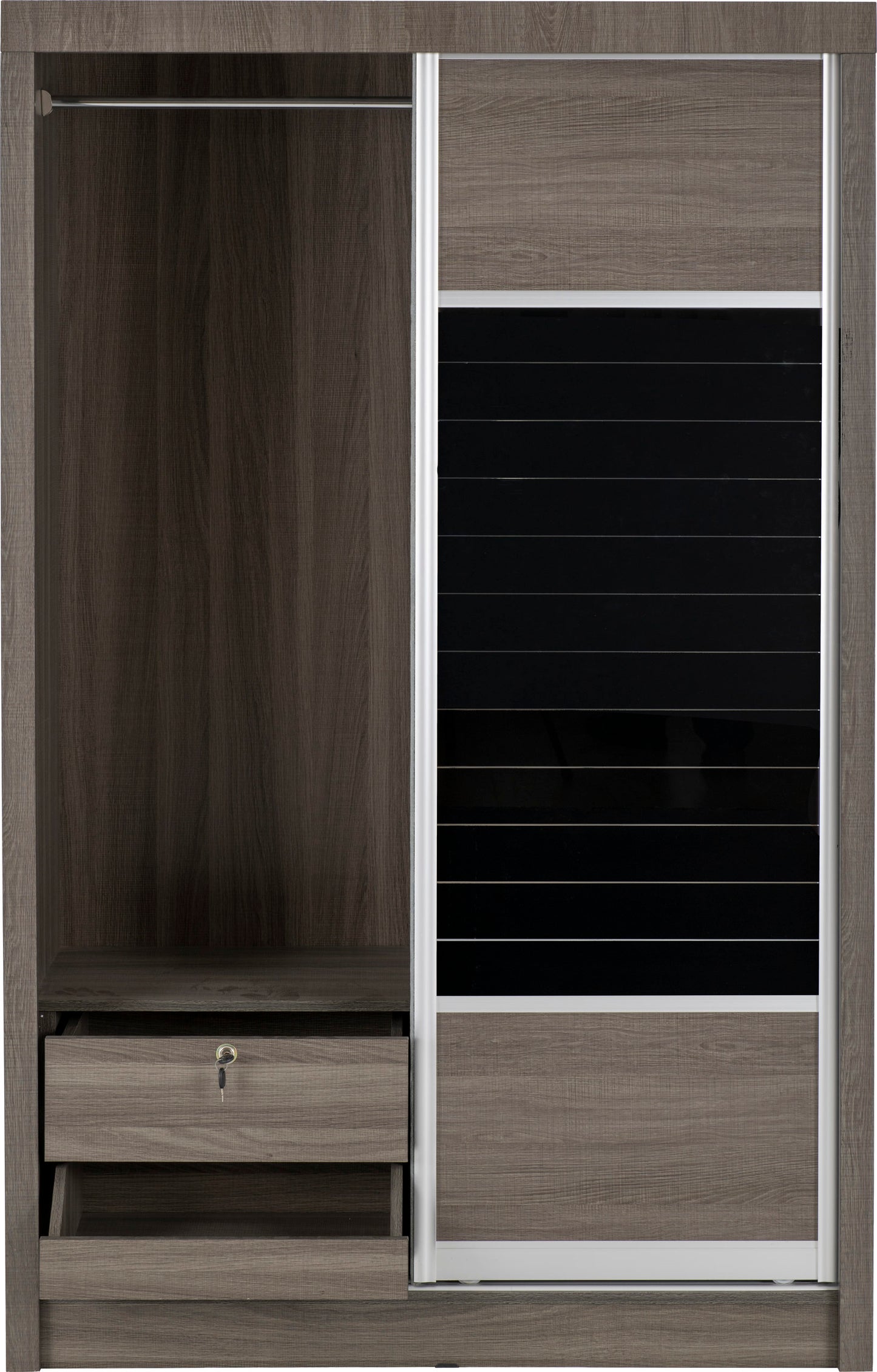 LSB 2 Door Sliding Wardrobe - Black Wood Grain