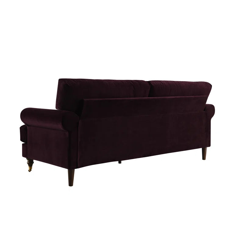 Lenny 3 Seat Damson Velvet Sofa