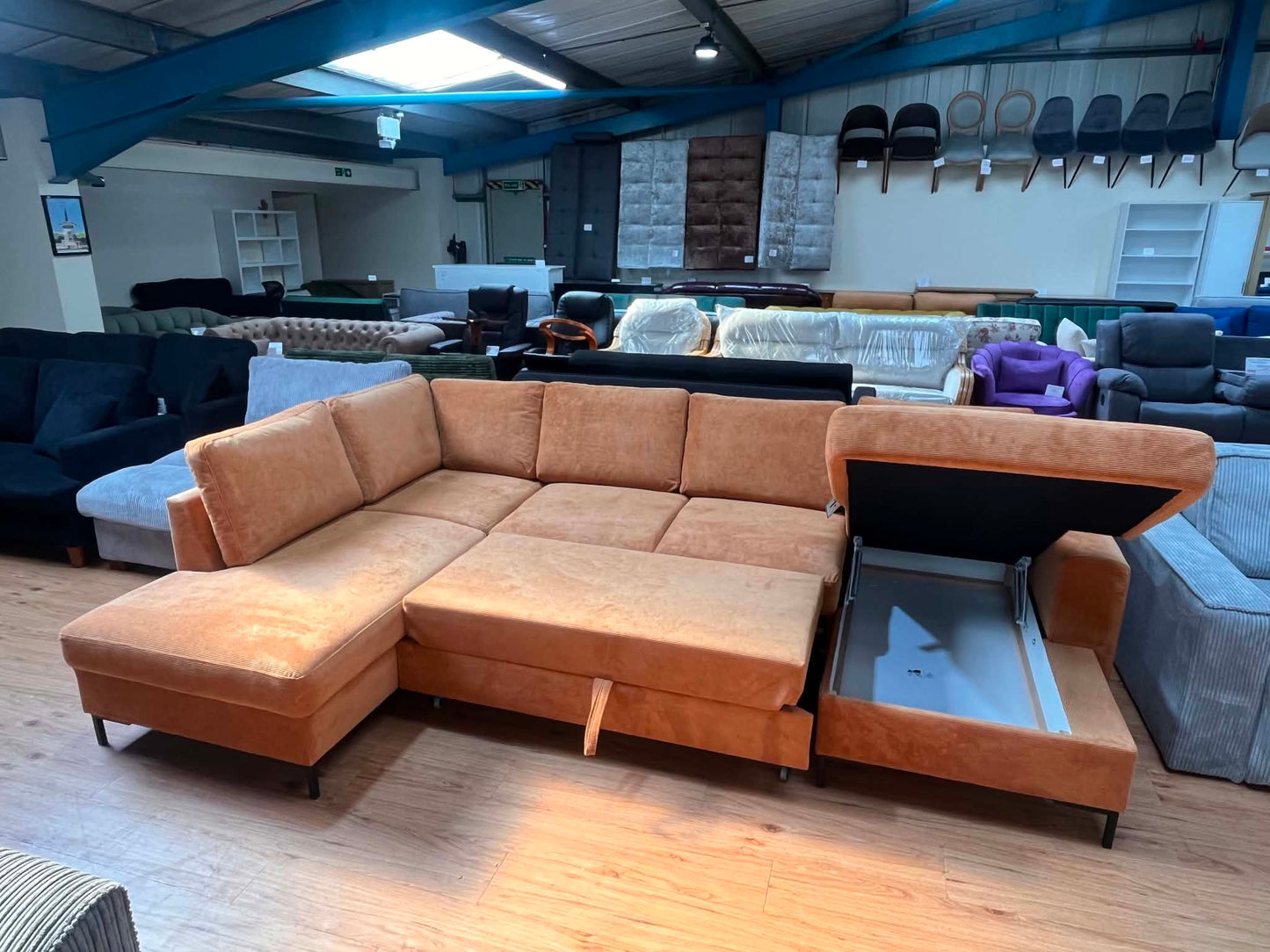 Poppy Orange Corner Sofa