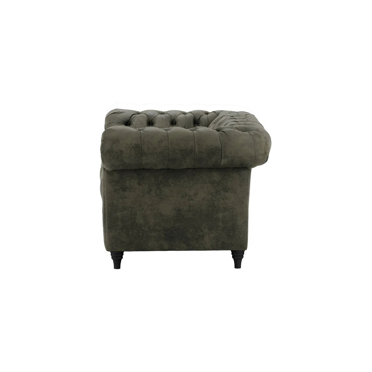 Littleton 3 Seat Dark Grey Faux Leather Chesterfield Sofa