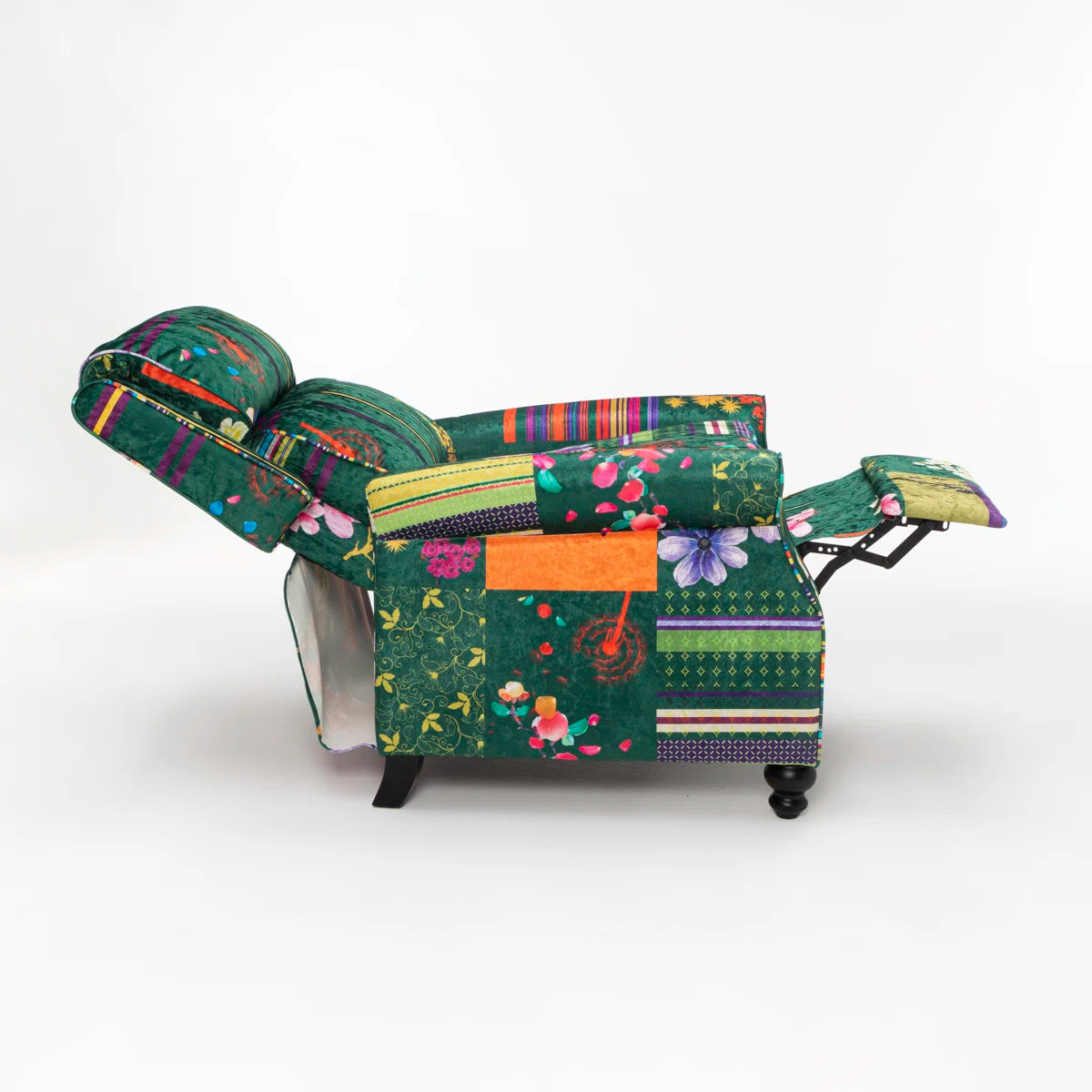 Mary Green Floral Patchwork Pushback Recliner