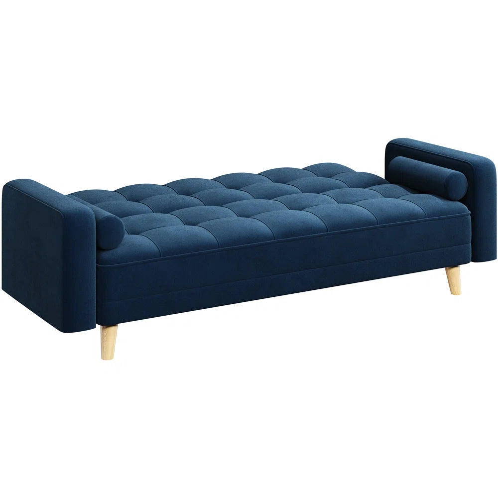 Madonna 3 Seat Blue Velvet Clic Clac Sofa Bed
